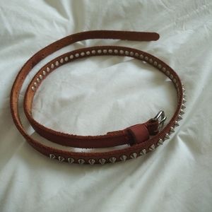 Joe's Jeans Leather belt with silver spikes